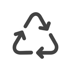 Simple Flat Style Recycle Symbol Signage and Arrow Direction Icon