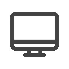 Minimalist Solid Computer Display Device Outline Shape Icon
