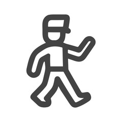 Simple Line Art Pedestrian Symbol Sign Icon Walk Man