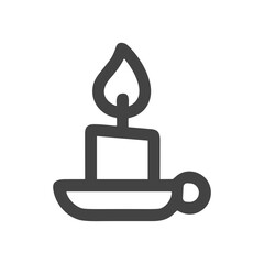Obraz premium Simple Outline Candle with Holder Icon Symbol Decoration Element