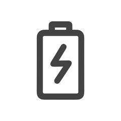 Simple Bold Outline Battery Charging Energy Sign Symbol Icon