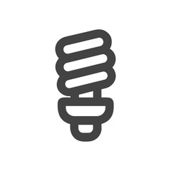 Minimalist Outline Energy Saving Light Bulb Icon Illustration Element