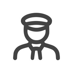 Minimalist Line Art Uniformed Person Symbol Professional Occupation Icon