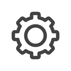 Simple Line Style Gear Mechanical Shape Wheel Cog Icon Graphic