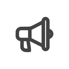 Minimalist Outlined Bullhorn Sound Amplification Voice Announcement Communication Icon Graphic