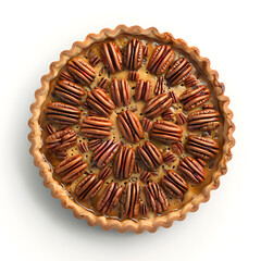 Pecan Pie with Arranged Nuts in a Crust