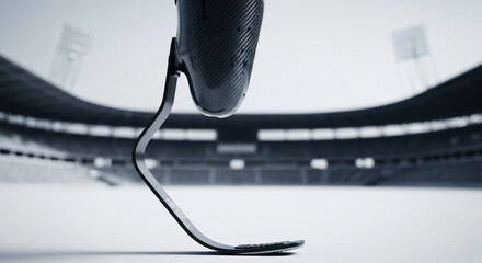 High-Performance Carbon Fiber Prosthetic Running Blade in Sports Stadium