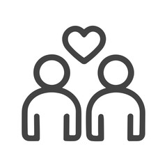Simple Line Art People Relationship and Love Connection Design Icon