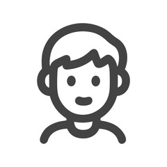 Simple Line Art Little Boy Face Minimalist Avatar Icon