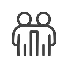 Simple Outline Two People Connected Icon Symbol Graphic Element