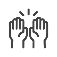 Fototapeta premium Simple Line Two Hand High Five Gesture Teamwork Icon