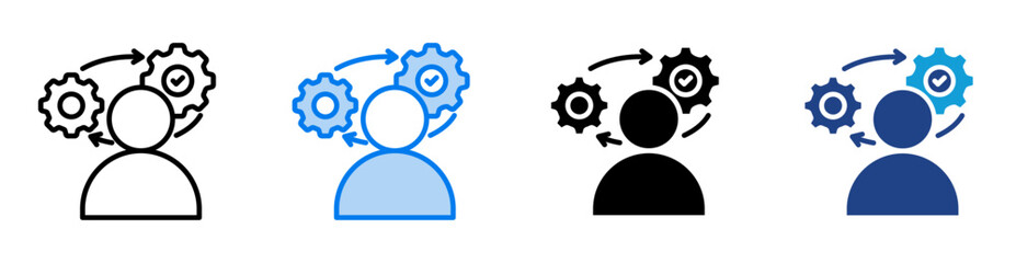 Interpretation icon set multiple style collection