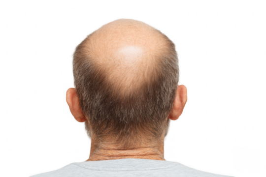 Bald man's head and upper back