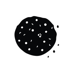 Chocolate Chip Cookie with Crumbs on a White Background Vector Design