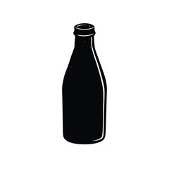 Milk Bottle with Cap on White Background Illustration Design