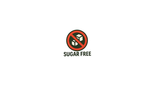 Sugar Free Symbol on White Background
