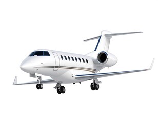 Obraz premium White private jet on white background
