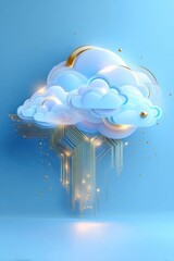 Cloud with circuit lines