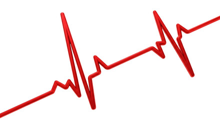 Red Heartbeat Line isolated on a transparent background