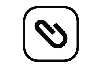 paper clip icon, paper clip isolated on white background.