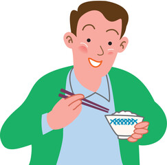 食事をする男性
