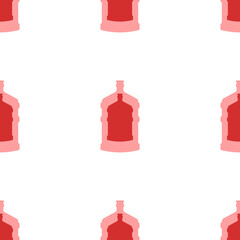 Obraz premium Seamless pattern of large isolated red a large bottle of water symbols. The elements are evenly spaced. Illustration on light red background