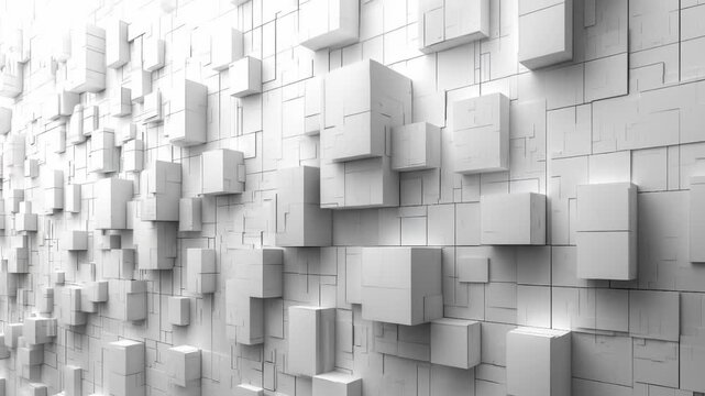 Abstract white cube wall background