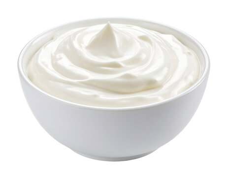 bowl of sour cream isolated on transparent png