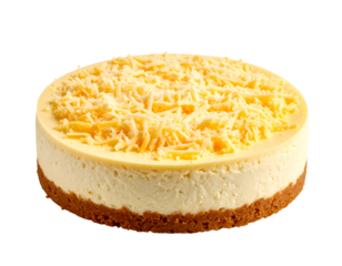 piece cheese cake sprinkled with grated cheese isolated on transparent png