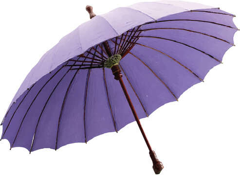 purple parasol vintage style vector illustration	