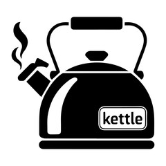 Obraz premium Minimalist Kettle Silhouette With Dotted Route Design