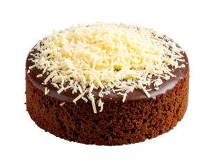 chocolate cake sprinkled with grated cheese isolated on transparent png
