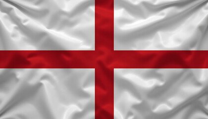 Fototapeta premium A textured depiction of the St. George's Cross, a prominent red cross on a white background.