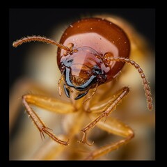 Termite Worker Detailed Macro Shot Isolated on White Background - 8K Masterpiece.