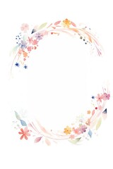 Elegant floral watercolor frame