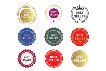 set of best seller icon, label, sale, sticker, stamp badge, vector. set of premium quality guarantee labels.