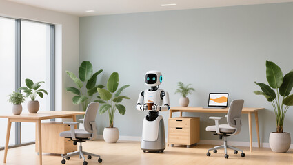 Innovative robot assistant in a modern office environment