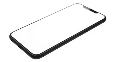 Modern smartphone mockup, cell phone isolated on transparent background