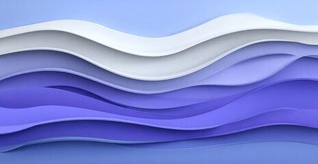 Obraz premium Abstract design of layered waves in shades of blue and white.