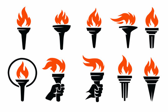 set of fire flames