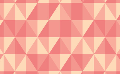 Fototapeta premium This seamless abstract pattern features geometric triangles and rectangles in soft shades of pink and peach, creating a dynamic 3D depth effect.