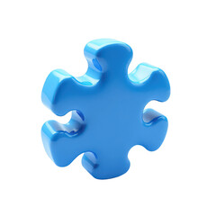 Obraz premium Vibrant blue puzzle piece graphic.