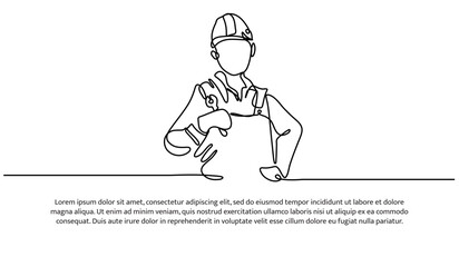 One line of architecture. Abstract minimal continuous line.