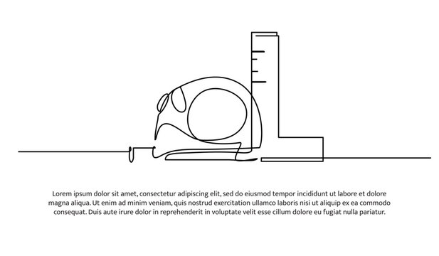 One line of wood planer machine. Abstract minimal continuous line.