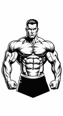 Fototapeta premium illustration of a muscular man