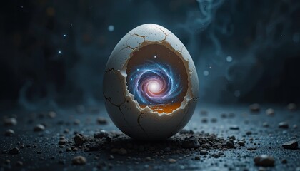 A vibrant blue alien planet in a distant galaxy glows under the light of a binary star, a spherical world within the vast, abstract cosmos