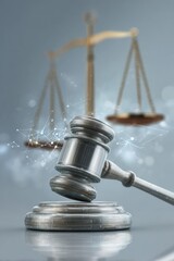 Obraz premium Legal Drinking Age Day Gavel with Justice Scales Modern Digital Law Concept Premium Summer Campaign for Young Adults Marketing and Corporate Use