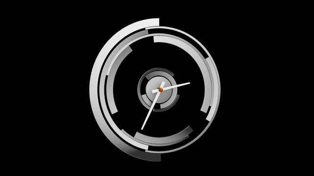 3D Animation of White Clock Ticking | Alpha Channel