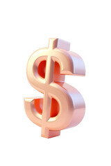 Rose gold dollar sign graphic.