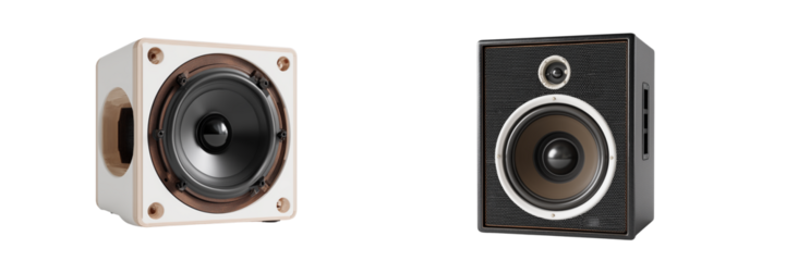  Set of a speaker box, isolated on transparent background.